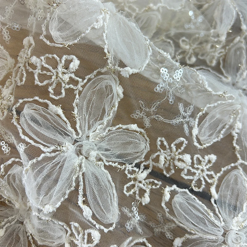 Textiles Sewing Techniques - Tecido de malha de lantejoulas bordado
