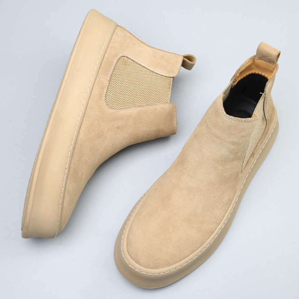 Sewing Latex - Botas Chelsea de couro para homens