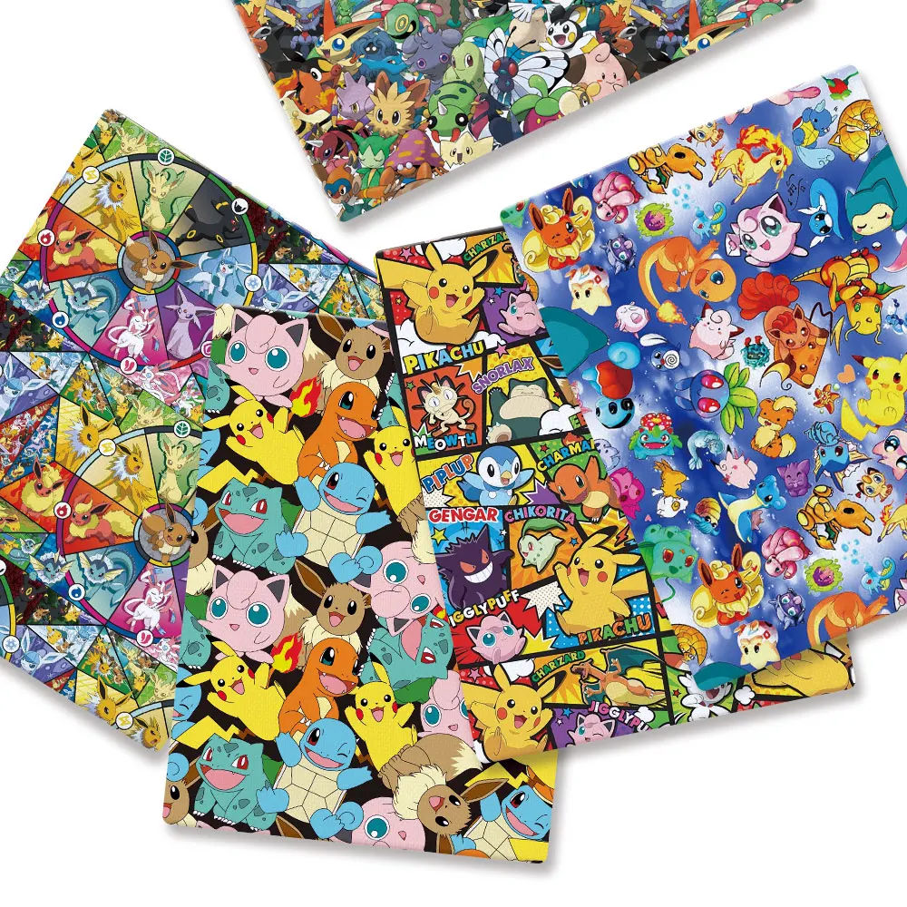 Sewing Production - Pokémon Cartoon tecido impresso para crianças,