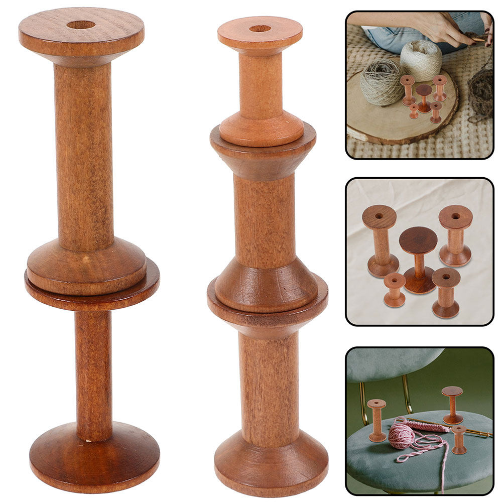 Thread Bobbins Empty - 7 Peças de Bobinas de Madeira