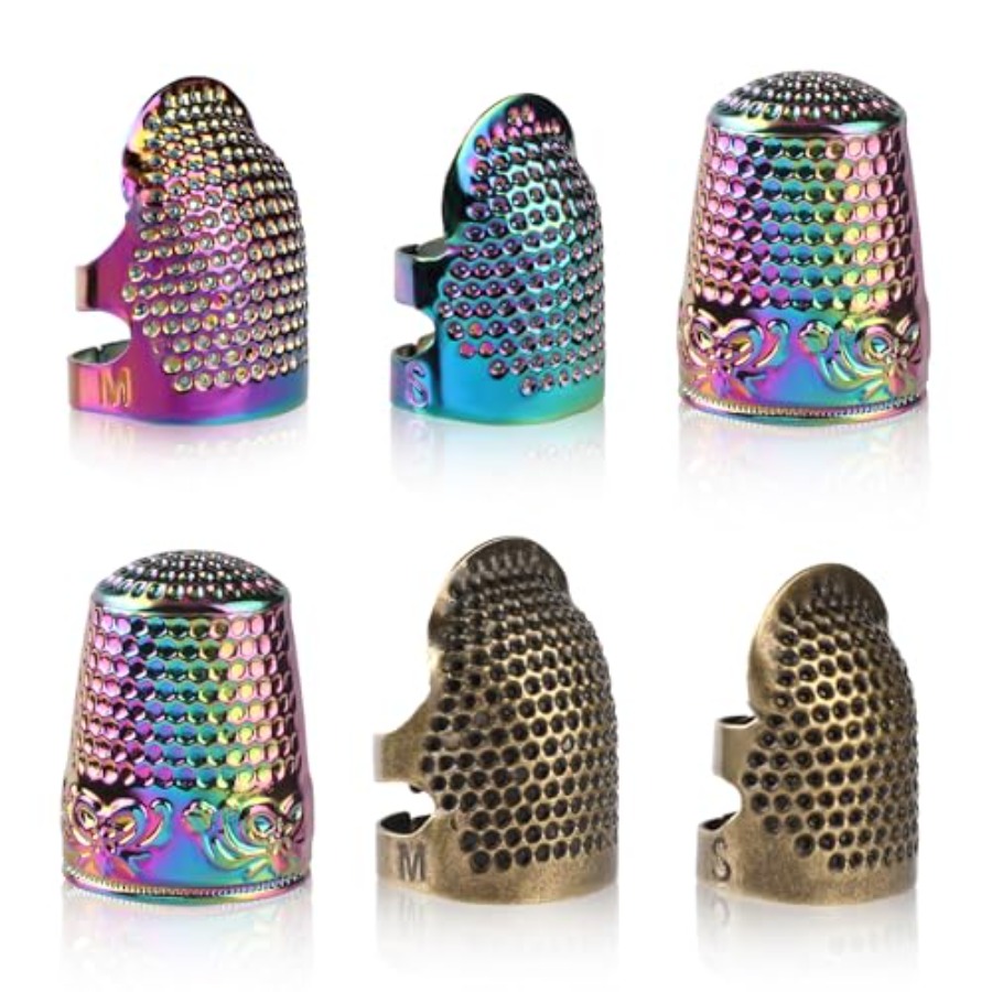 Sewing Thimble Metal - Dedais para Costura Manual, 6 Dedais