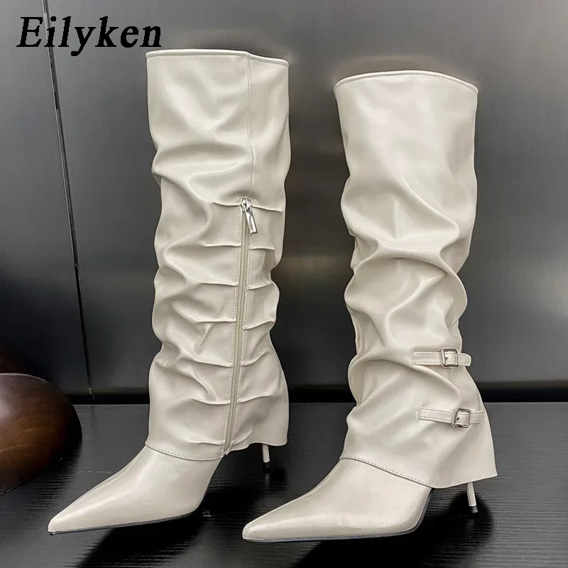 Sewing Zipper - Eilyken Botas Femininas de Cano Alto