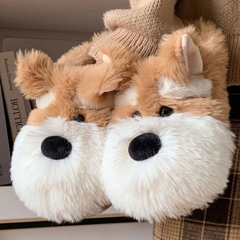 Sewing Fleece - Cão casa fuzzy chinelo mulher filhote