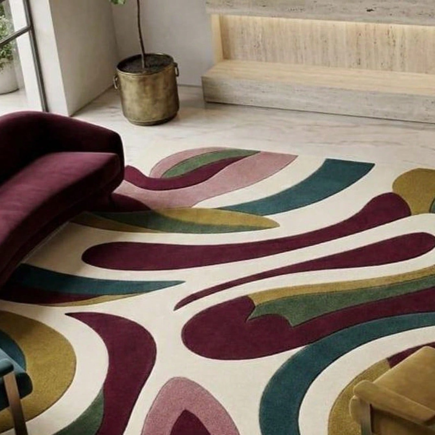 Century Textile & Sewing Supply Reviews - Tapete com Padrão Abstrato, Tapete Estilo