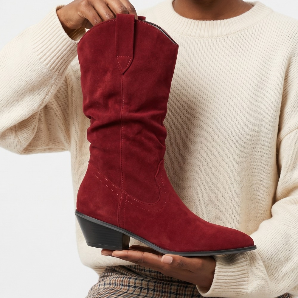 Sewing Fleece - Botas Curtas de Veludo para Outono/Inverno,