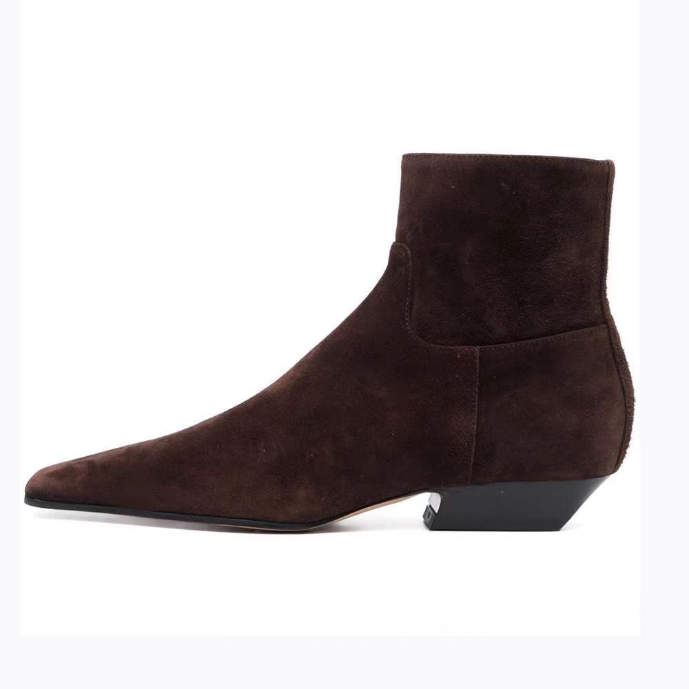Botas Curtas Femininas de Moda - Sewing Zipper avaliação e preço