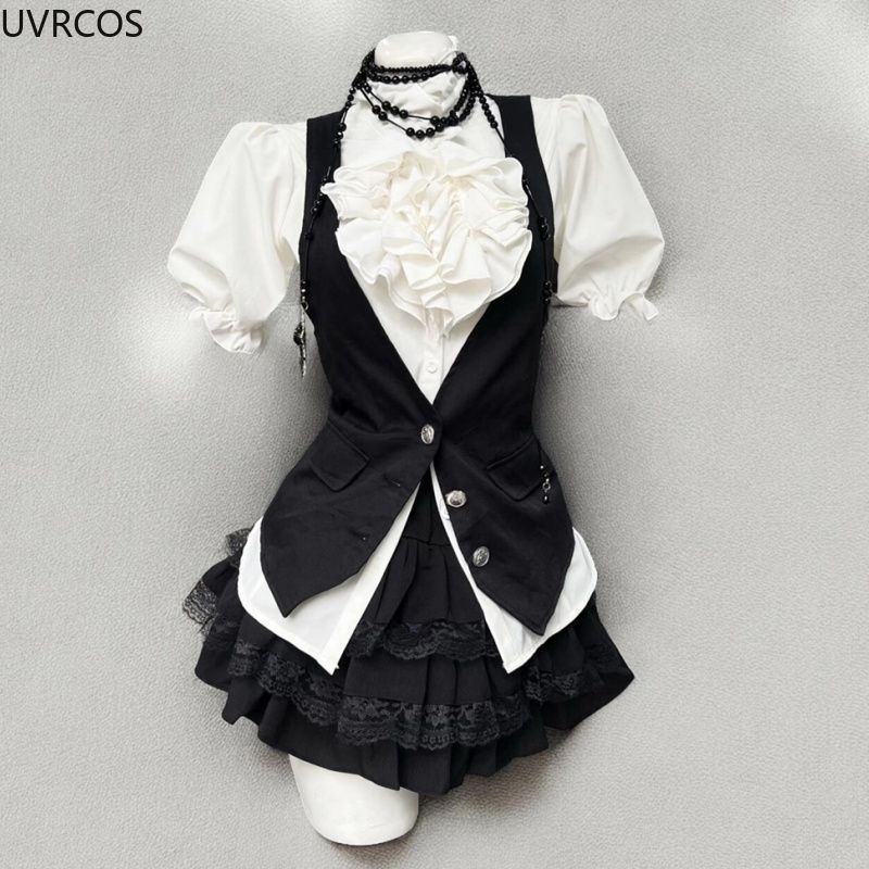 Y2k estética lolita estilo doc - Sewing Vest avaliação e preço