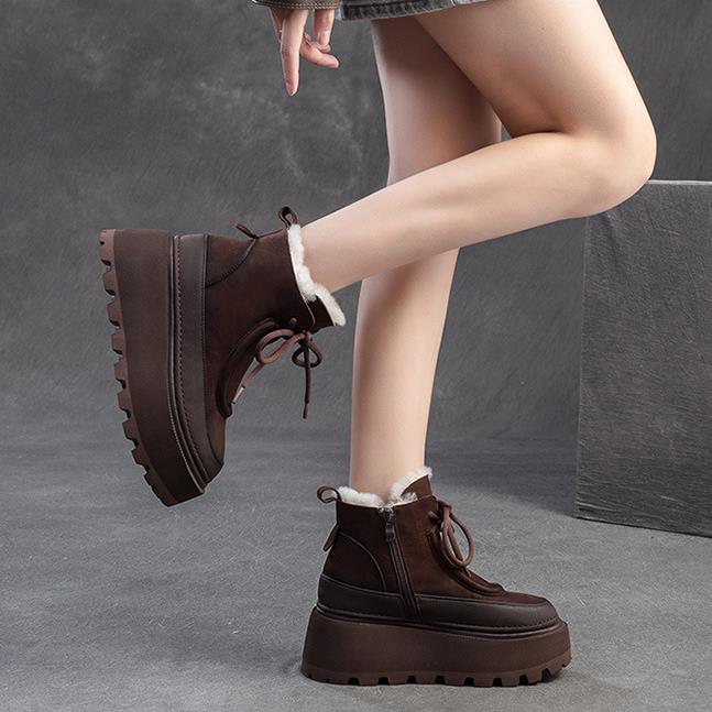 Botas de neve de inverno retro - Sewing Fleece avaliação e preço