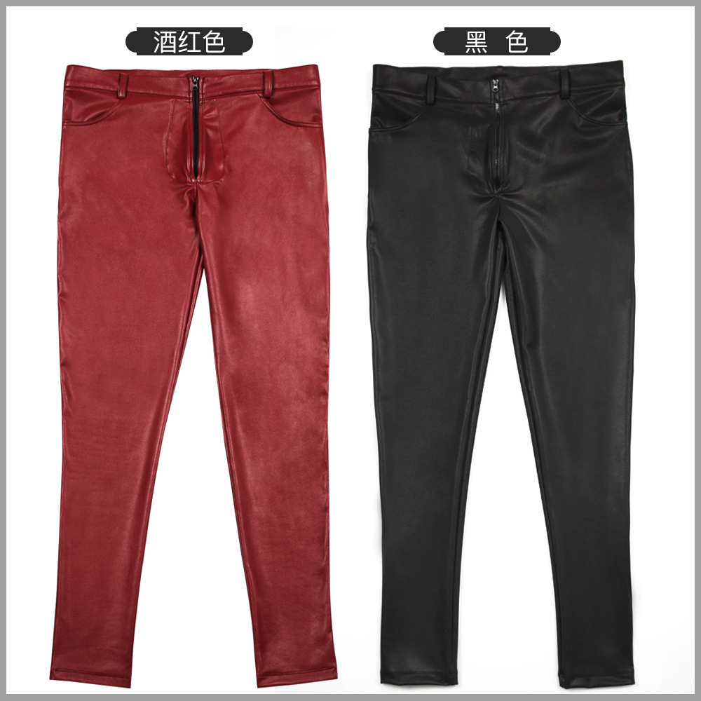 Calça jeans skinny de couro pu - Sewing Latex avaliação e preço