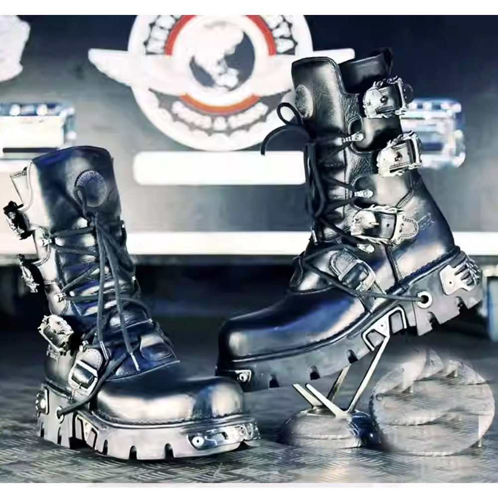 Novas Botas Masculinas Punk pa - Sewing Zipper avaliação e preço