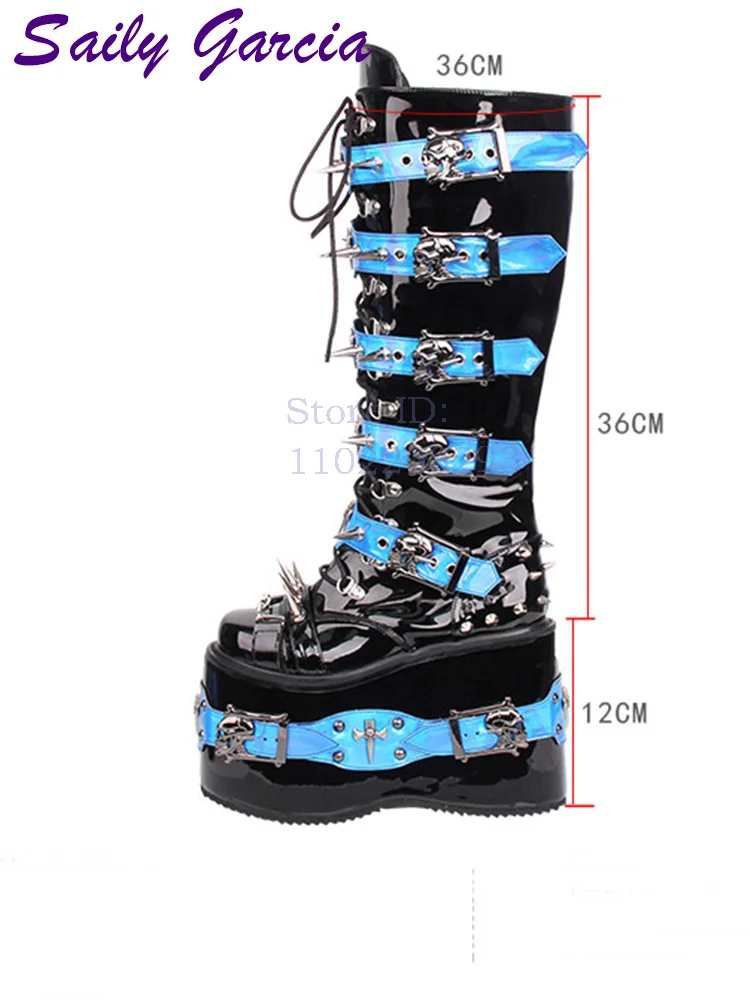Botas de Cano Alto Punk com Re - Sewing Zipper avaliação e preço