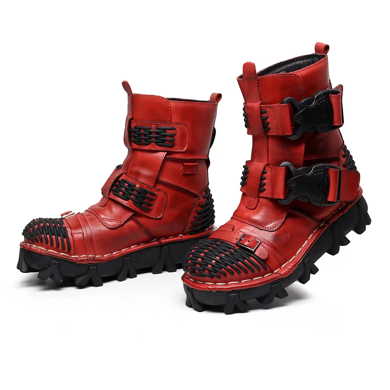 Botas de motocicleta de couro  - Sewing Latex avaliação e preço