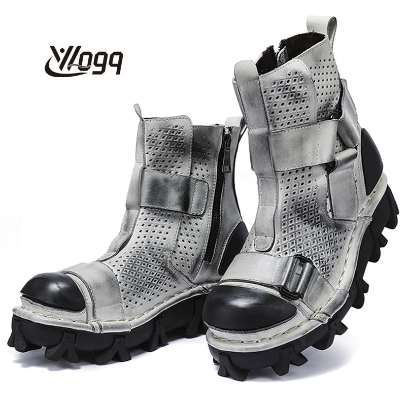 Botas de motocicleta de couro  - Sewing Zipper avaliação e preço