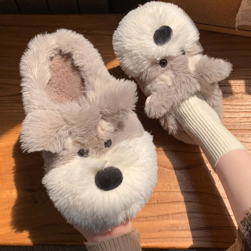 Cão casa fuzzy chinelo mulher  - Sewing Fleece avaliação e preço