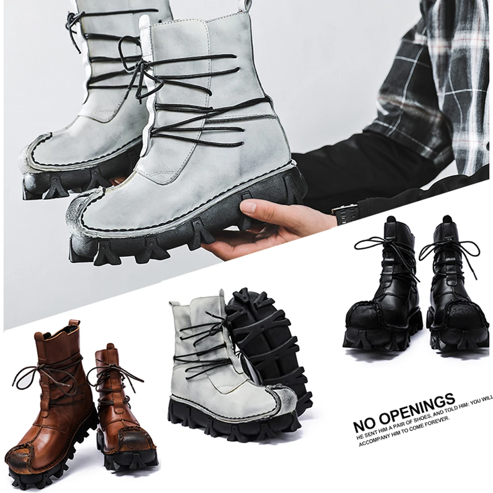 Botas de caveira de couro genu - Sewing Latex avaliação e preço