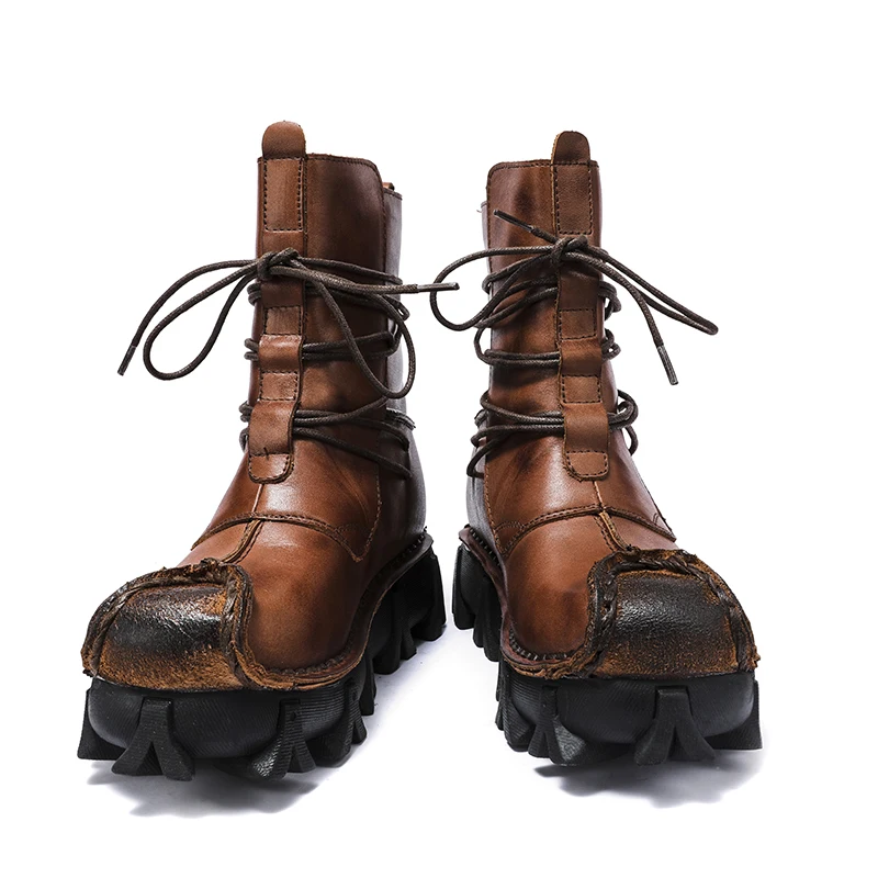 Botas de caveira de couro genu - Sewing Latex avaliação e preço